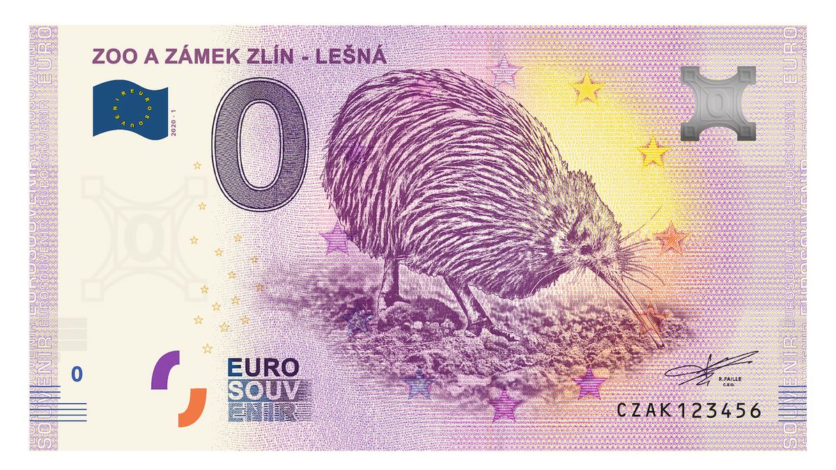 Nová eurobankovka zlínské zoo se honosí ohroženým kivim
